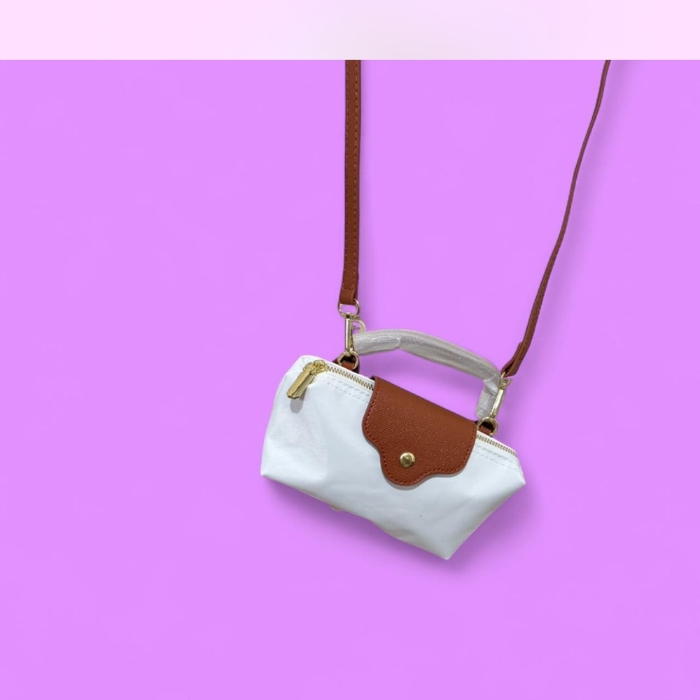 White and Brown Trendy Mini Bag - Picture 5 of 6